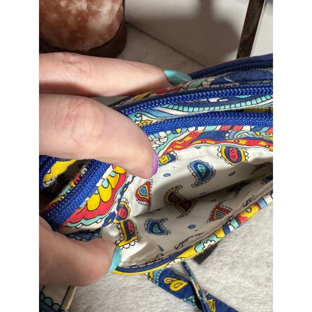 EUC Vera Bradley Mini Hipster Crossbody Blue Paisley - Picture 6 of 8